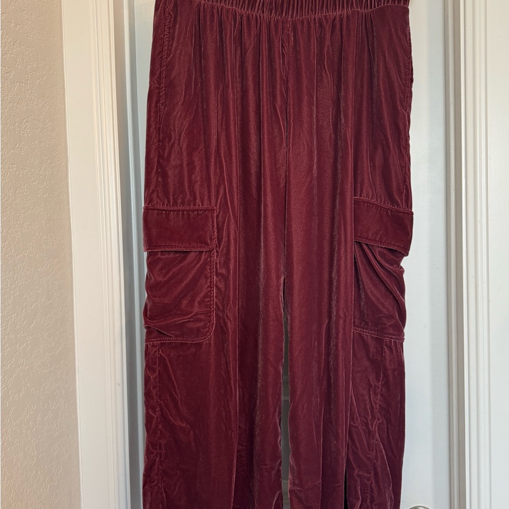 Universal Thread, Elegant, Velvet, Burgundy Women's Pants